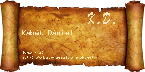 Kabát Dániel névjegykártya